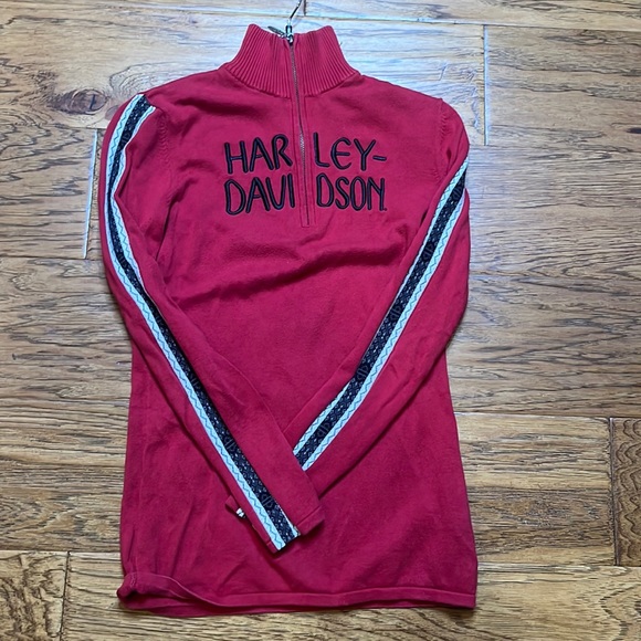 Harley-Davidson Sweaters - Women’s Harley Davison small RED zippered sweater